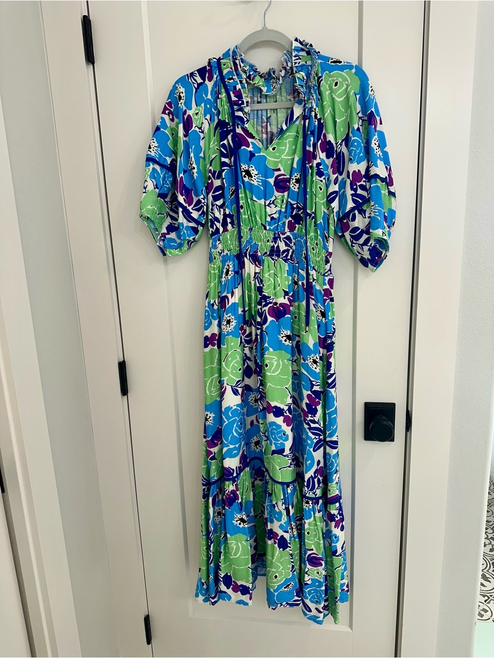 entro Blue, Green & Purple Floral Maxi Dress